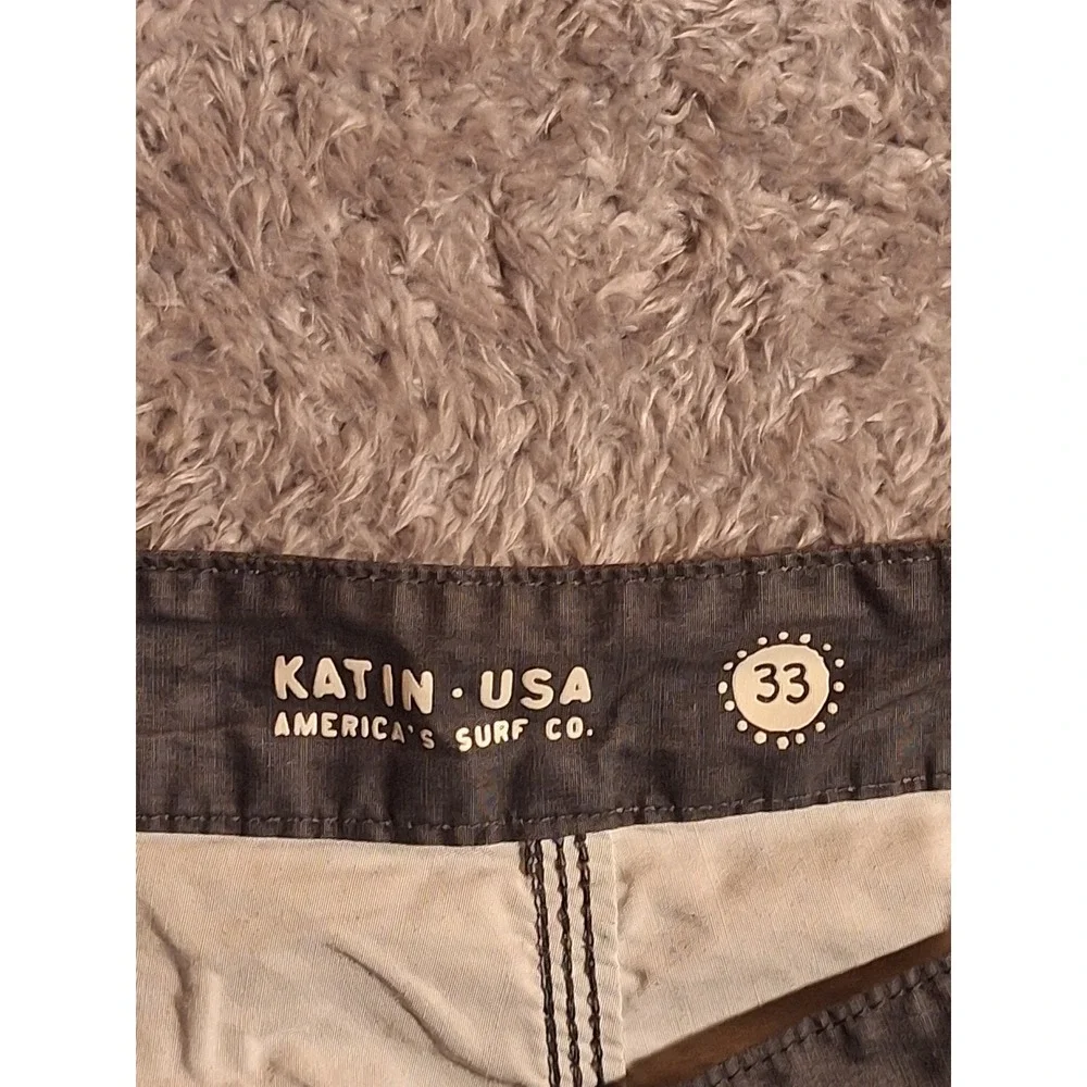 Katin USA Mens Board Shorts Size 33 Surf Beach Swim Trunks Floral Polka Dot
